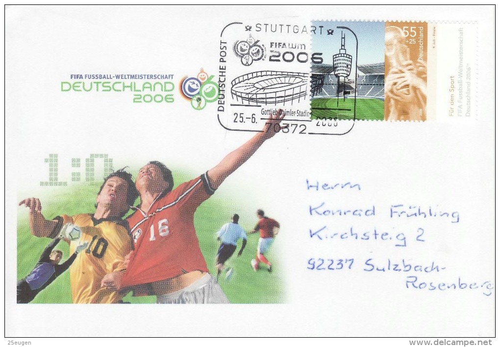 GERMANY 2006 FOOTBALL WORLD CUP GERMANY COVER WITH POSTMARK  / A 52/ - 2006 – Germany