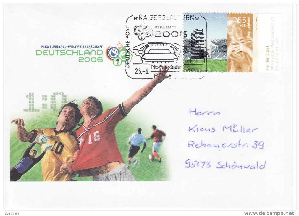 GERMANY 2006 FOOTBALL WORLD CUP GERMANY COVER WITH POSTMARK  / A 54/ - 2006 – Germany