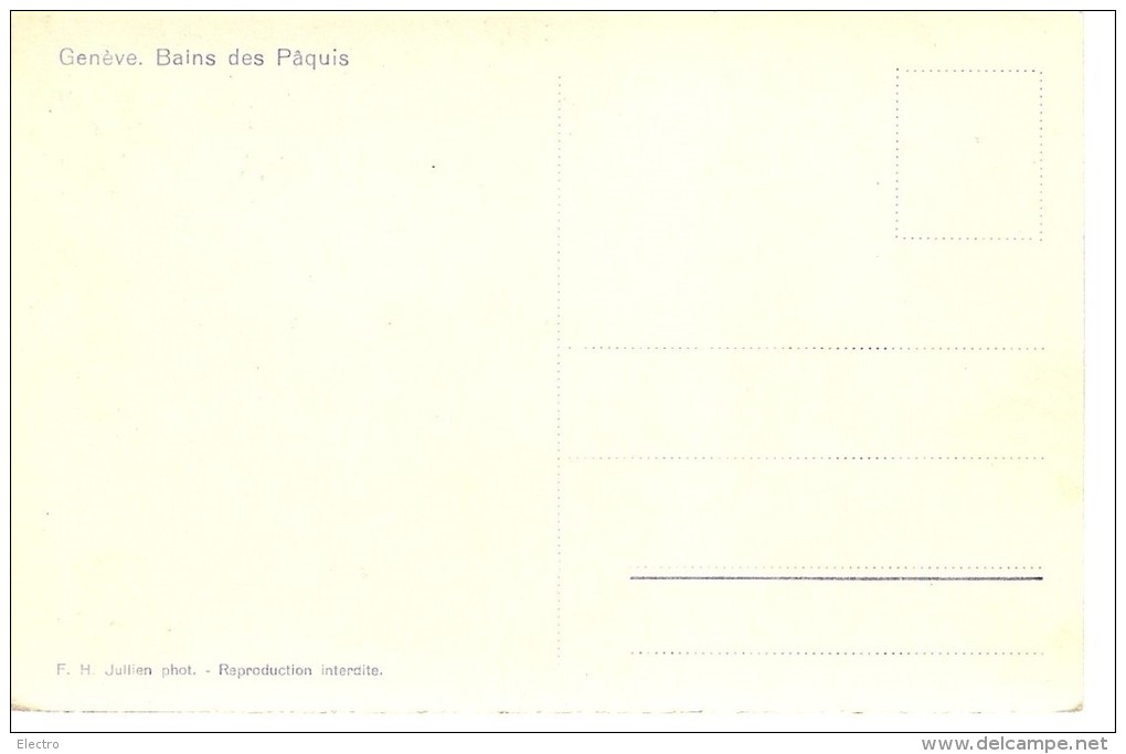 CPA Suisse. Genève  Bains Des Paquis. Animée, Natation. - Genève