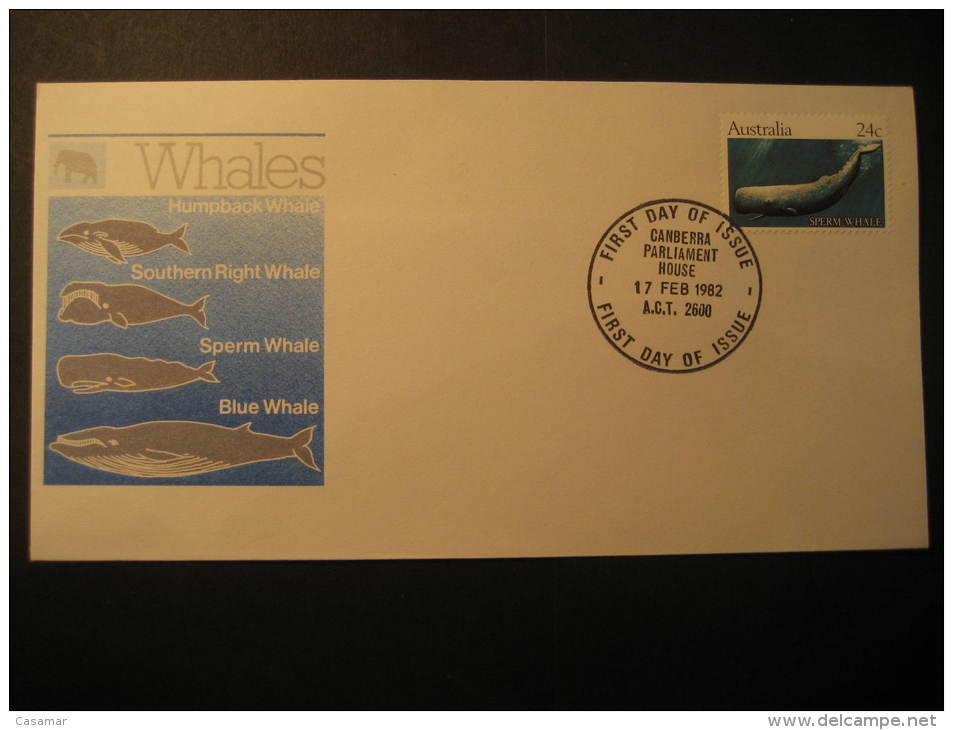 Canberra 1982 Sperm WHALE WHALES Australia Cover - Baleines