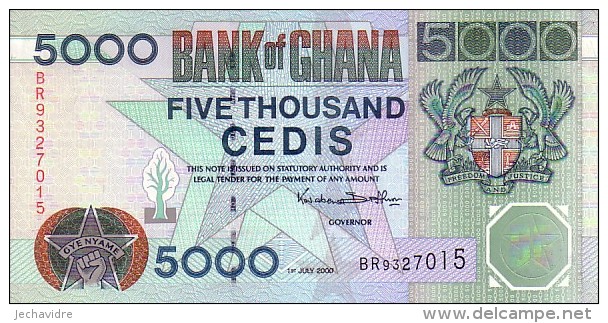 GHANA   5 000 Cedis   Daté Du 01-07-2000    Pick 34 E        ***** BILLET  NEUF ***** - Ghana