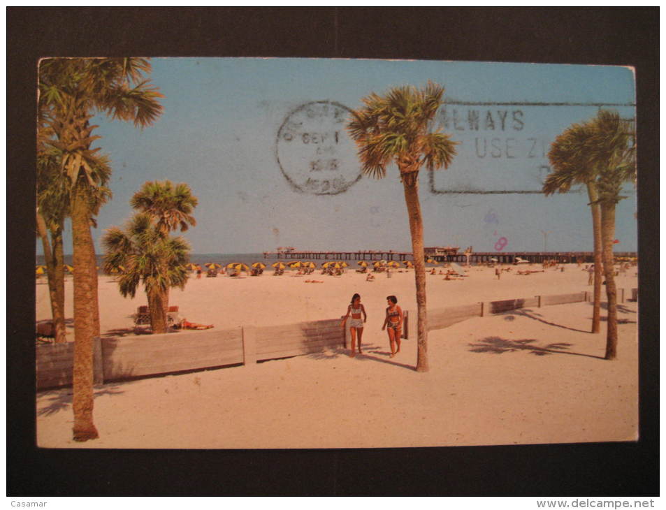 White Sand Beaen Beach Florida Saint Petersburg 1976 To Munchen Germany USA Post Card - St Petersburg