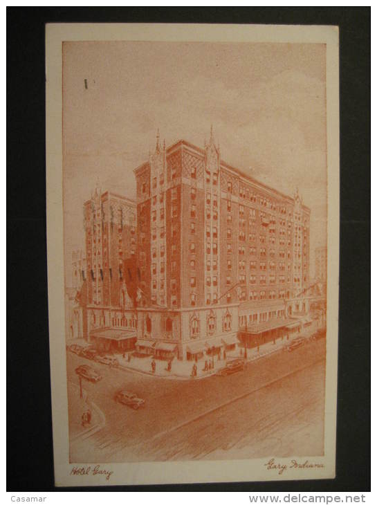 Hotel Gary Indiana 1947 USA Post Card - Gary