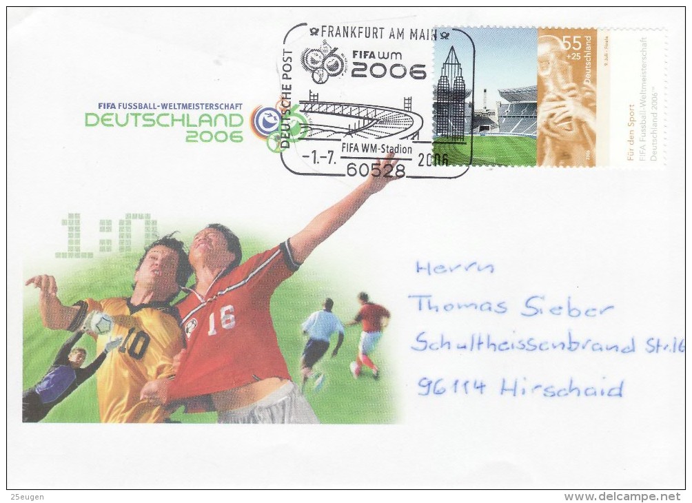 GERMANY 2006 FOOTBALL WORLD CUP GERMANY COVER WITH POSTMARK  / A 59/ - 2006 – Germany