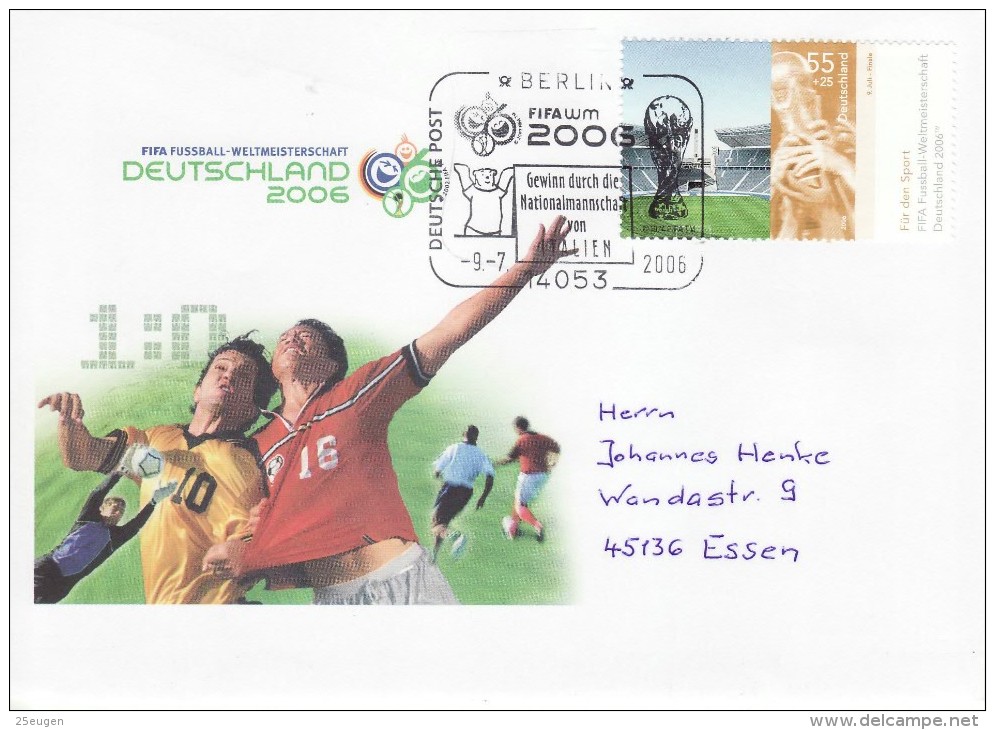 GERMANY 2006 FOOTBALL WORLD CUP GERMANY COVER WITH POSTMARK  / A 65/ - 2006 – Germany