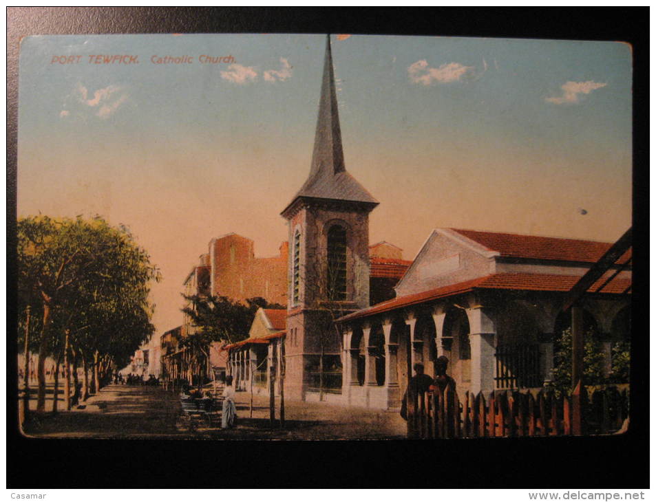 PORT TEWFICK Catholic Church SINGAPORE SINGAPOUR Post Card - Suez