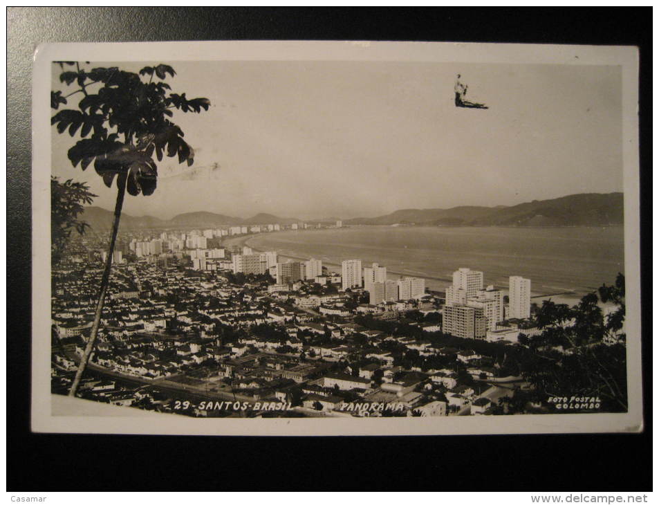 SANTOS 1963 To Barcelona Espagne Spain Espa&ntilde;a Bresil Brasil Brazil Post Card - Autres