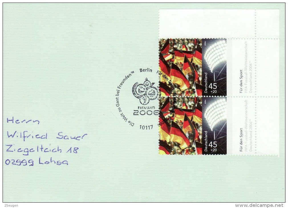 GERMANY 2006 FOOTBALL WORLD CUP GERMANY COVER WITH POSTMARK  / A 67/ - 2006 – Germany