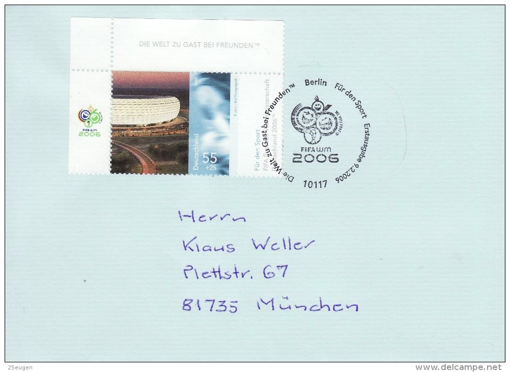 GERMANY 2006 FOOTBALL WORLD CUP GERMANY COVER WITH POSTMARK  / A 68/ - 2006 – Germany