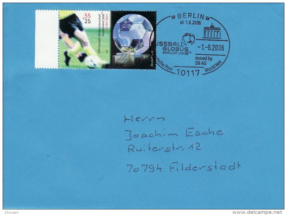 GERMANY 2006 FOOTBALL WORLD CUP GERMANY COVER WITH POSTMARK  / A 72/ - 2006 – Germany