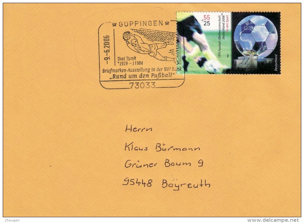 GERMANY 2006 FOOTBALL WORLD CUP GERMANY COVER WITH POSTMARK  / A 74/ - 2006 – Germany