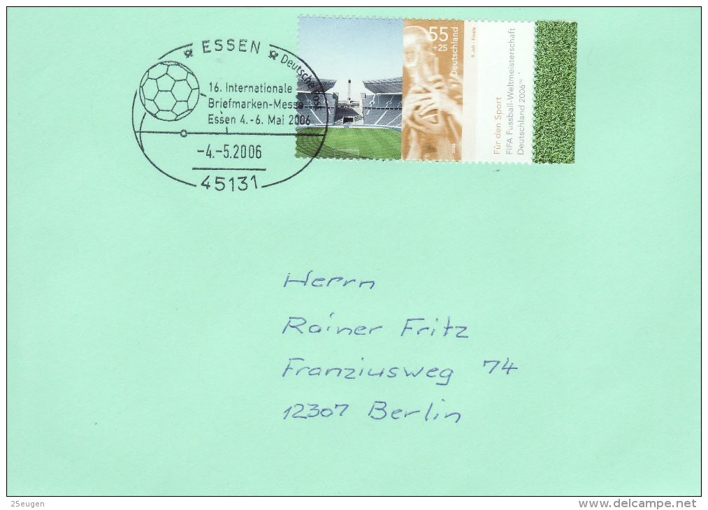 GERMANY 2006 FOOTBALL WORLD CUP GERMANY COVER WITH POSTMARK  / A 75/ - 2006 – Germany