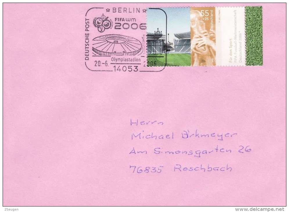 GERMANY 2006 FOOTBALL WORLD CUP GERMANY COVER WITH POSTMARK  / A 77/ - 2006 – Germany