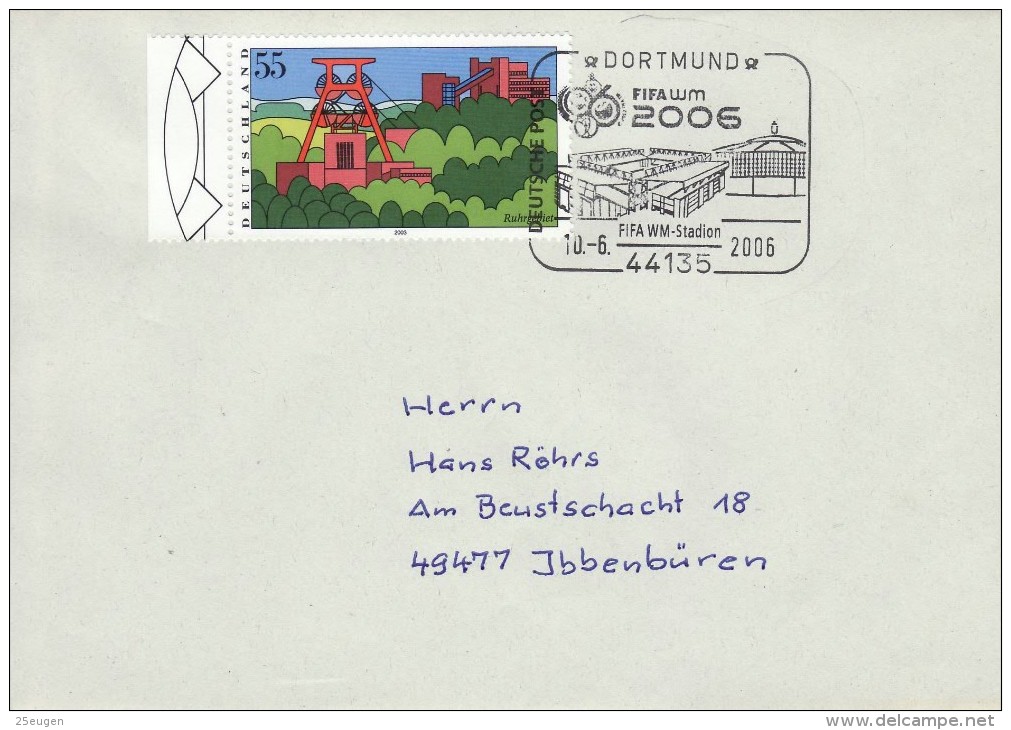 GERMANY 2006 FOOTBALL WORLD CUP GERMANY COVER WITH POSTMARK  / A 78/ - 2006 – Germany