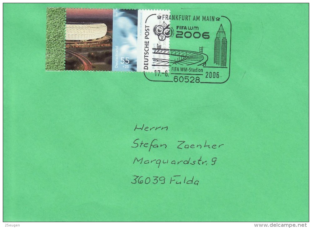 GERMANY 2006 FOOTBALL WORLD CUP GERMANY COVER WITH POSTMARK  / A 83/ - 2006 – Germany