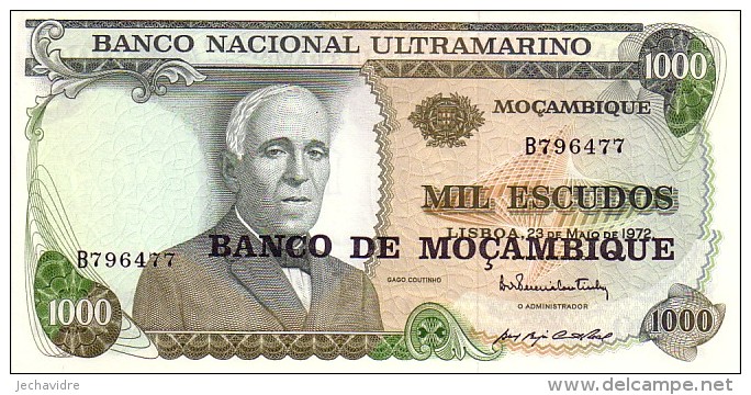 MOZAMBIQUE    1 000 Escudos   Daté Du 22-05-1972     Pick 119        ***** BILLET  NEUF  ***** - Mozambique