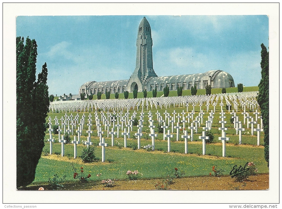 Cp, Militaria, Verdun (55) - Le Cimetière Et L'Ossuaire De Douaumont - Cimiteri Militari