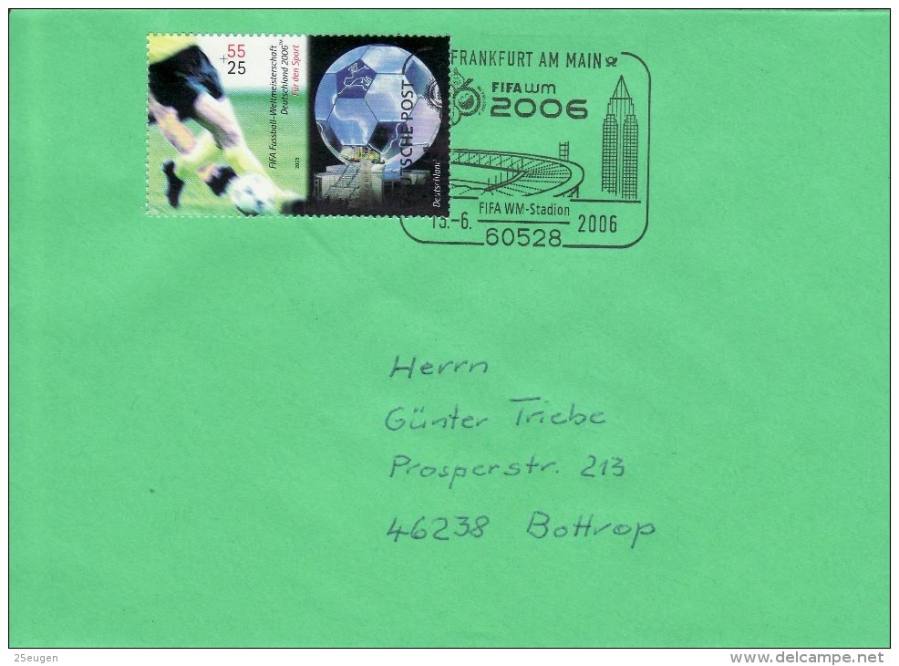 GERMANY 2006 FOOTBALL WORLD CUP GERMANY COVER WITH POSTMARK  / A 90 / - 2006 – Germany