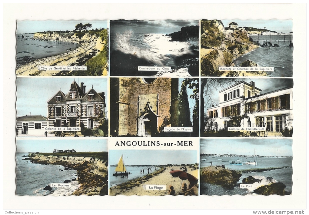 Cp, 17, Angoulins-sur-Mer, Multi-Vues, écrite - Angoulins