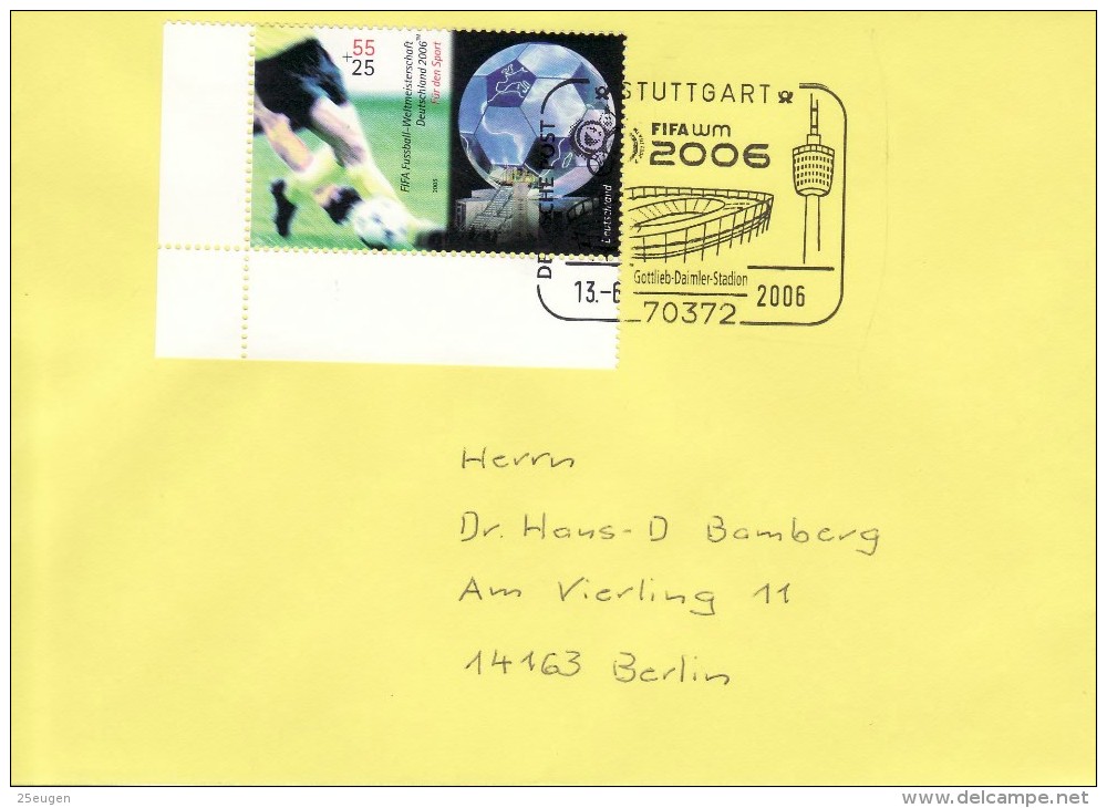 GERMANY 2006 FOOTBALL WORLD CUP GERMANY COVER WITH POSTMARK  / A 91 / - 2006 – Germany