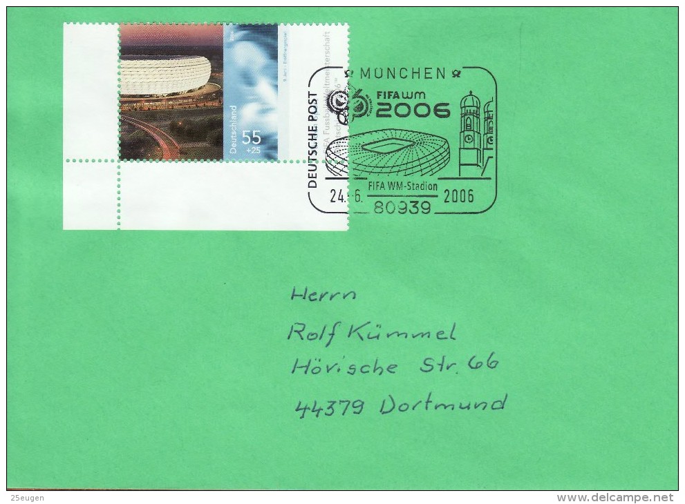 GERMANY 2006 FOOTBALL WORLD CUP GERMANY COVER WITH POSTMARK  / A 95 / - 2006 – Germany