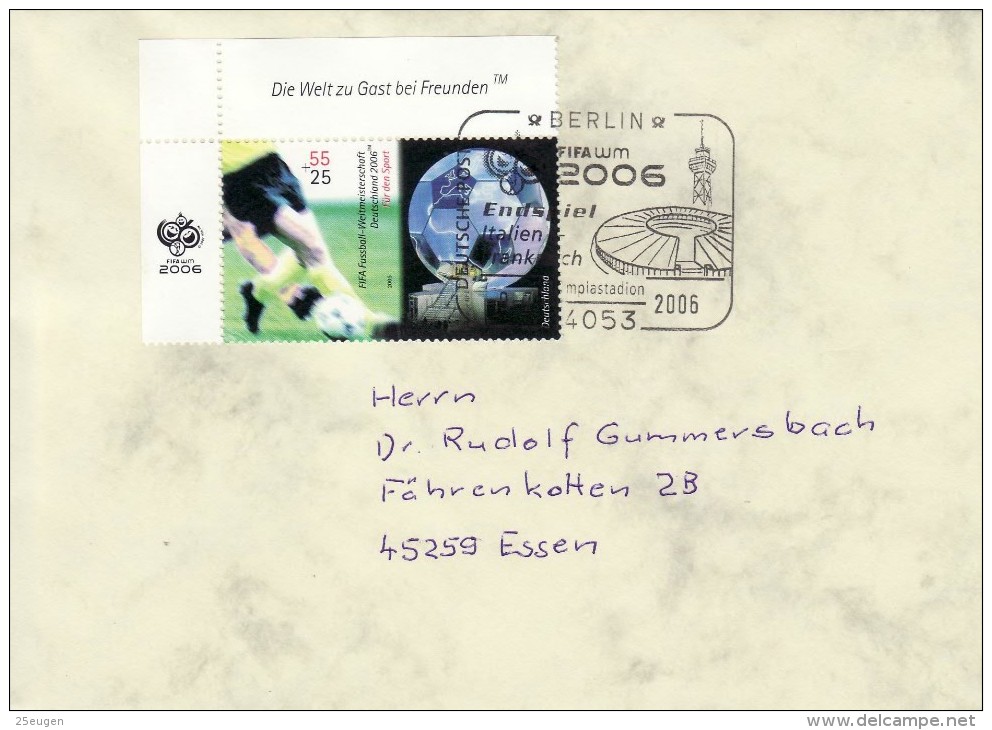 GERMANY 2006 FOOTBALL WORLD CUP GERMANY COVER WITH POSTMARK  / A 108 / - 2006 – Germany