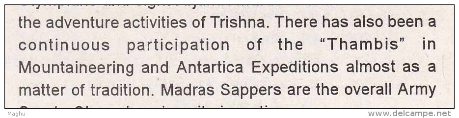 Army Cover, Madras, Elephant,  Natural  Disaster, Earthquake, Tsunami, Mountaineering, Antartica Expedition, 2005 - Other & Unclassified