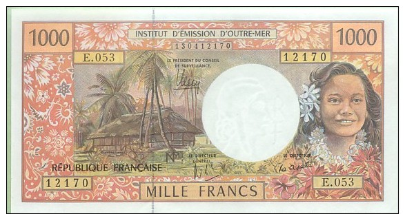 POLYNESIE FRANCAISE - FRENCH POLYNESIA - 1000 CFP -  Pick 2 - NEUF - UNC - Série E 053 - Papeete (Polynésie Française 1914-1985)