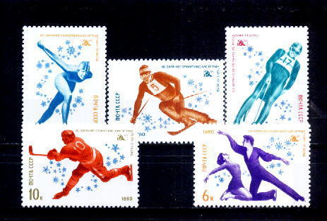 Jeux Olympiques - Russie 1980 - Yv.no.4659/63 Neufs**(d) - Hiver 1980: Lake Placid