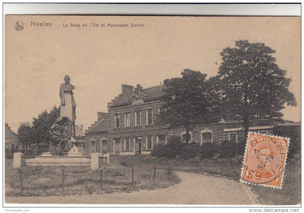 Nivelles, La Gare De L'Est Et Monument Seutin (pk13592) - Nijvel