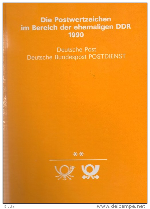 Einheit 1990 Jahrbuch BRD+DDR mit Schwarzdruck 3299 SD plus SD 13 ** 390€ Deutschland # 1444-87 year-set book of Germany