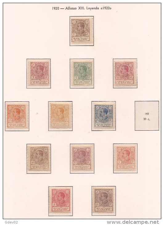 GUI141-L4149TAN.Espagne. Spain.Guinee.GUINEA ESPAÑOLA ALFONSO XIII  1920.(Ed 141/53**)RARA - Unused Stamps