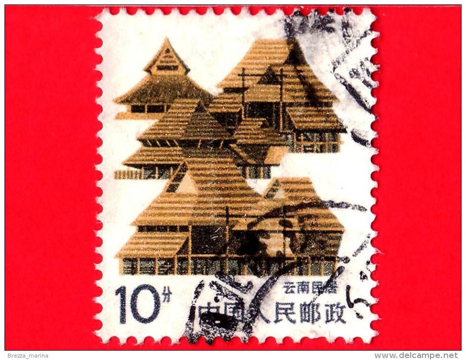 CINA - 1986 - USATO - Costruzioni - Case  - Yunnan - 10 - Used Stamps