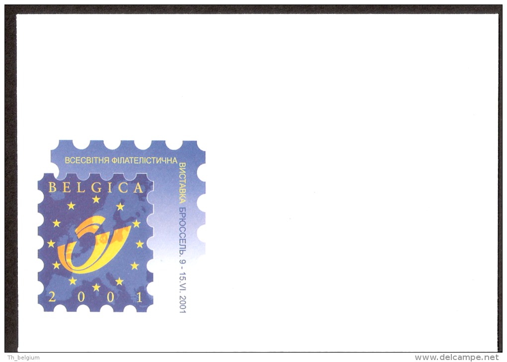 Ukrain Envelope Belgica 2001 Philatelic Exhibition - Ucrania