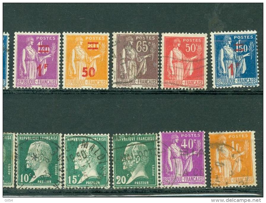 Lot De 51 Timbres Oblitéré Certains Neuf Sans Gomme , Type Paix , Pasteur , Muller, Ect ... AZ145 - Used Stamps