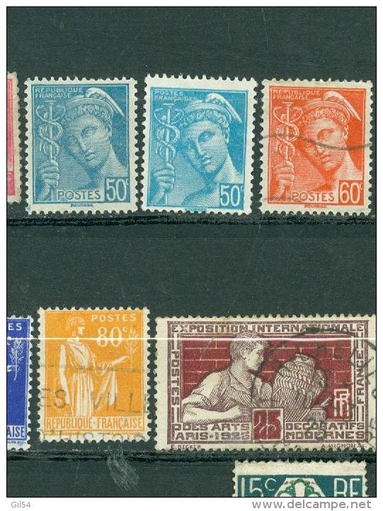 lot de 51 timbres oblitéré certains neuf sans gomme , type paix , pasteur , muller, ect ... AZ145