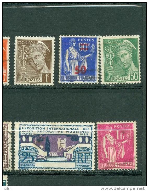 lot de 51 timbres oblitéré certains neuf sans gomme , type paix , pasteur , muller, ect ... AZ145