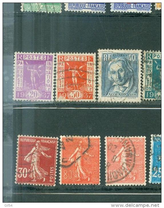 lot de 51 timbres oblitéré certains neuf sans gomme , type paix , pasteur , muller, ect ... AZ145