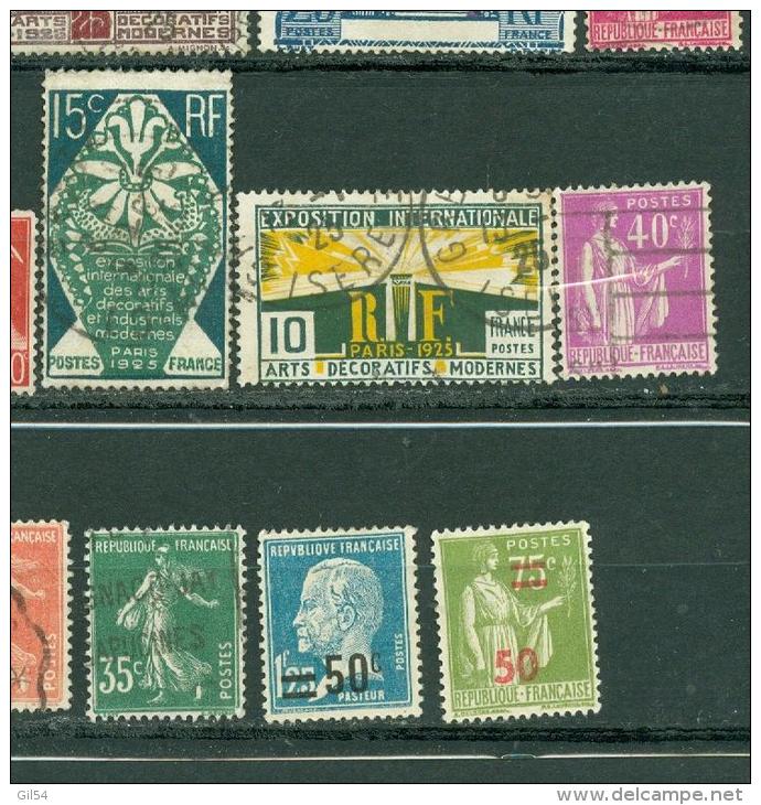 lot de 51 timbres oblitéré certains neuf sans gomme , type paix , pasteur , muller, ect ... AZ145