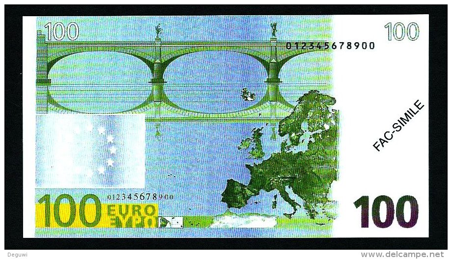 "POLYMER-Note ", 100 Euro, Testnote? From Italy, Beids. Druck, RRRR, UNC, 140 X 78 Mm, FACSIMILE, Factice - Autres & Non Classés
