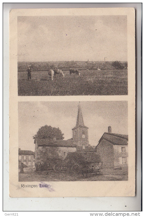 F 57810 RECHICOURT LE CHATEAU / RIXINGEN, Kirche, Uhrturm & Panorama, Deutsche Feldpost, 1916 - Sarrebourg