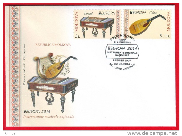 Moldova, Official FDC, Europa - Musical Instruments, 2014 - 2014