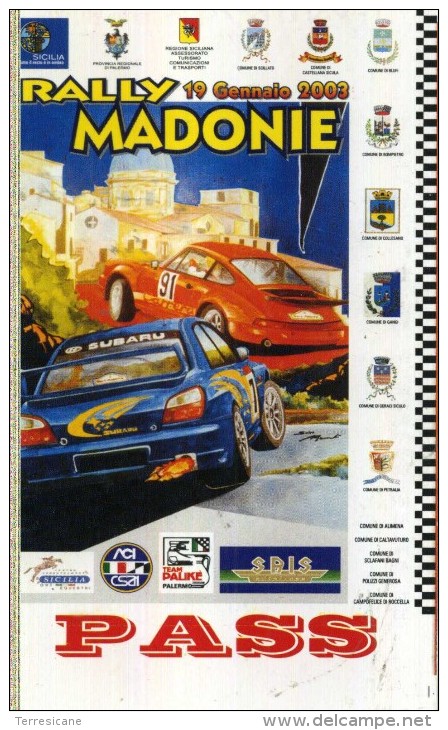 PASS RALLY MADONIE 2003  NUOVO - Other & Unclassified