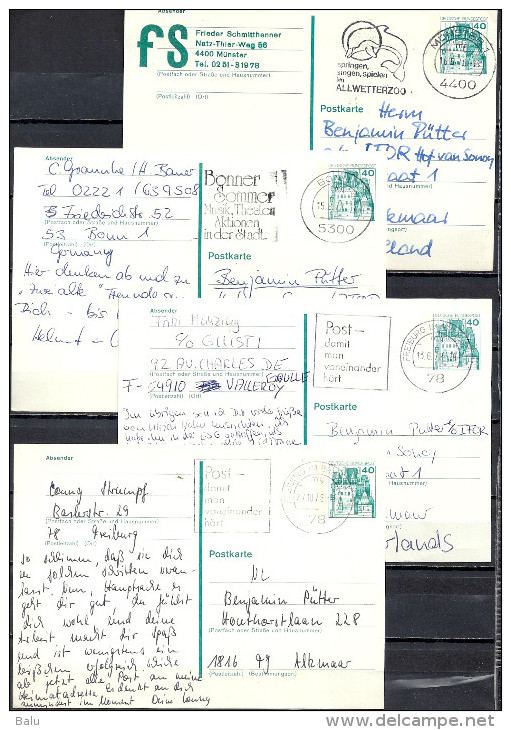 Deutschland Ganzsache Michel Nr. P 121 Burgen Und Schlösser 40 Pf 4x - Alle Nach Holland Niederlande - Postcards - Used