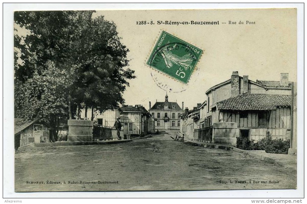 CPA   51   : ST REMY EN BOUZEMONT  Rue  Du Pont  1909    A   VOIR   !!!! - Saint Remy En Bouzemont