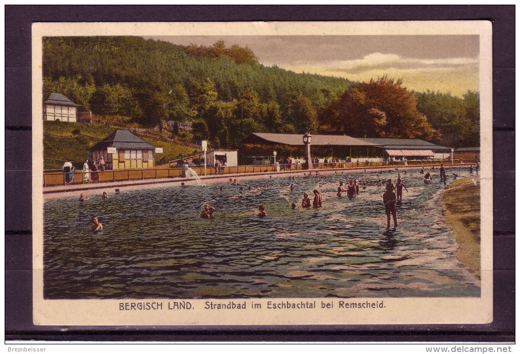 AK Bergisch Land- Strandbad Im Eschbachtal Bei Remscheid- Karte Gel 1926 - Remscheid
