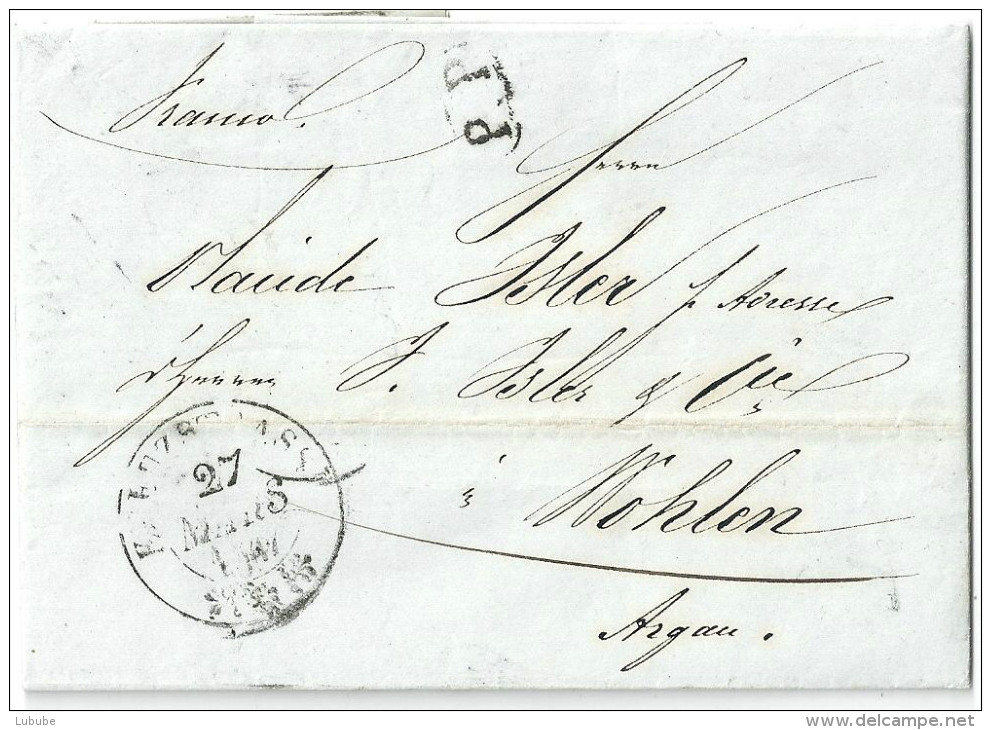 Faltbrief  Kreuzstrasse - Wohlen            1847 - ...-1845 Prephilately