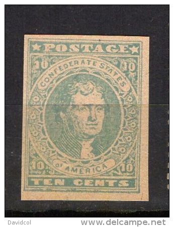 N029- USA /1862 . CONFEDERATE STATES "- SC#: 5 . " FACSIMILE No. 201" :CV US$ 1750 FOR NORMAL STAMP - 1861-65 Etats Confédérés