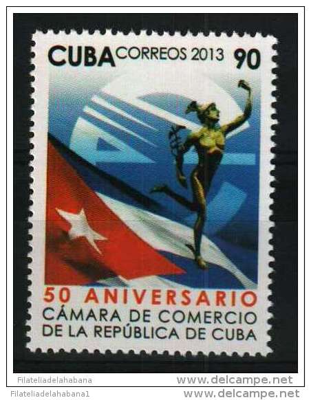 2013.1 CUBA 2013 MNH 50 ANIV CAMARA DE COMERCIO DE CUBA. COMERCE HERMES MERCURY FLAG - Collections, Lots & Series