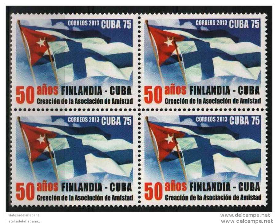 2013.10 CUBA 2013 FDC  50 ANIV CREACION DE LA ASOCIACION DE AMISTAD. FINLANDIA-CUBA. FINLAND BLOCK 4 - Ongebruikt